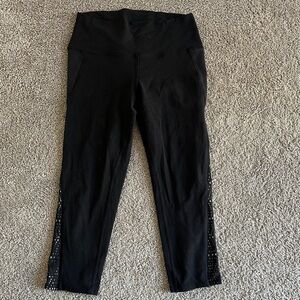 ALO Black High-Waisted Leggings with side cutout